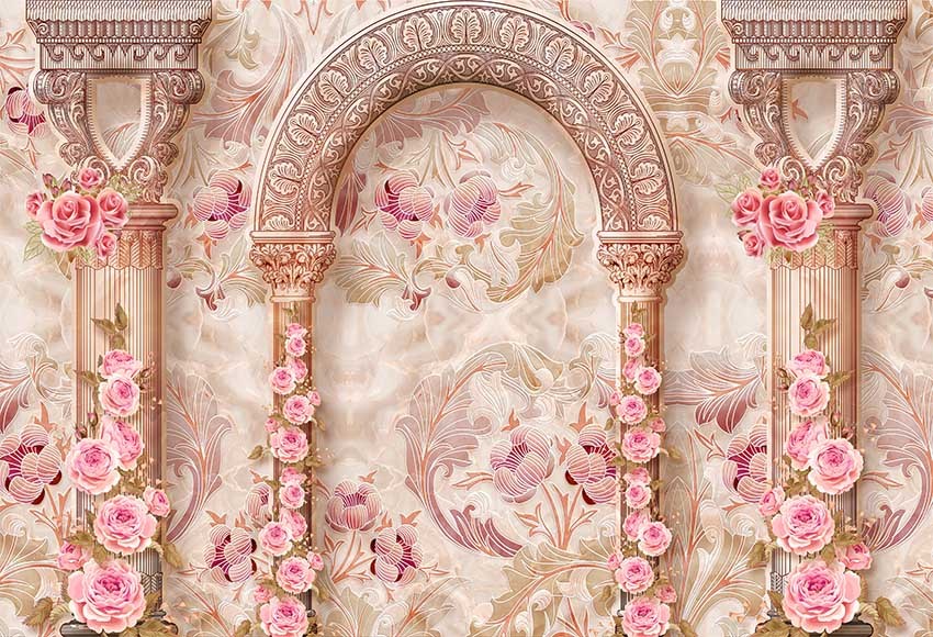 Photography Background Fantasy Palace Columns Flowers Wedding Newborn –  dreamybackdrop
