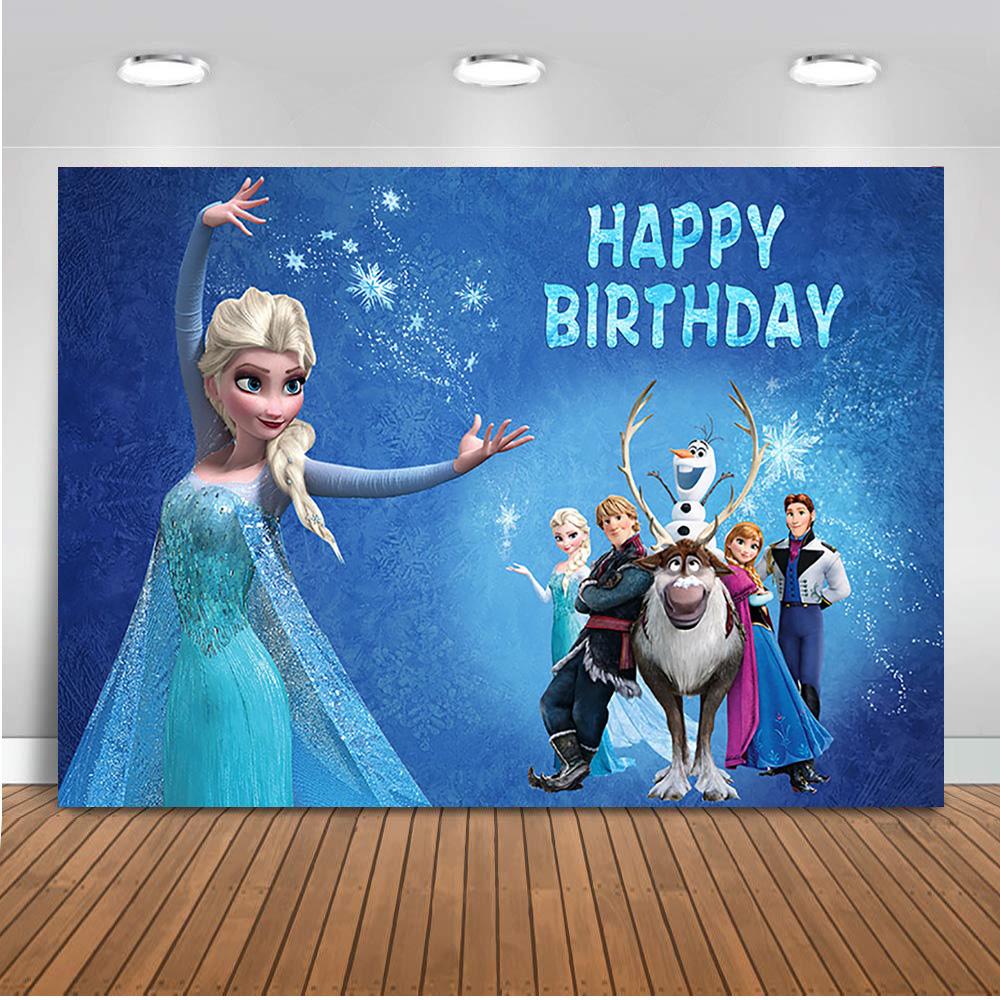 Customized Birthday Photography Backgrounds Frozen 2 Ice Queen Princes –  dreamybackdrop