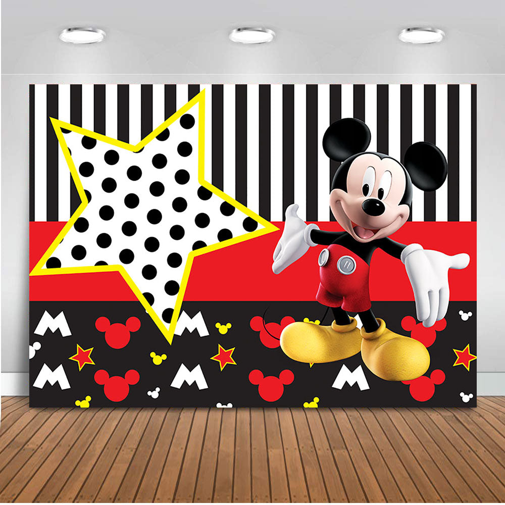 Photography Background Photocall Mickey Mouse Backdrop for Birthday Pa –  dreamybackdrop