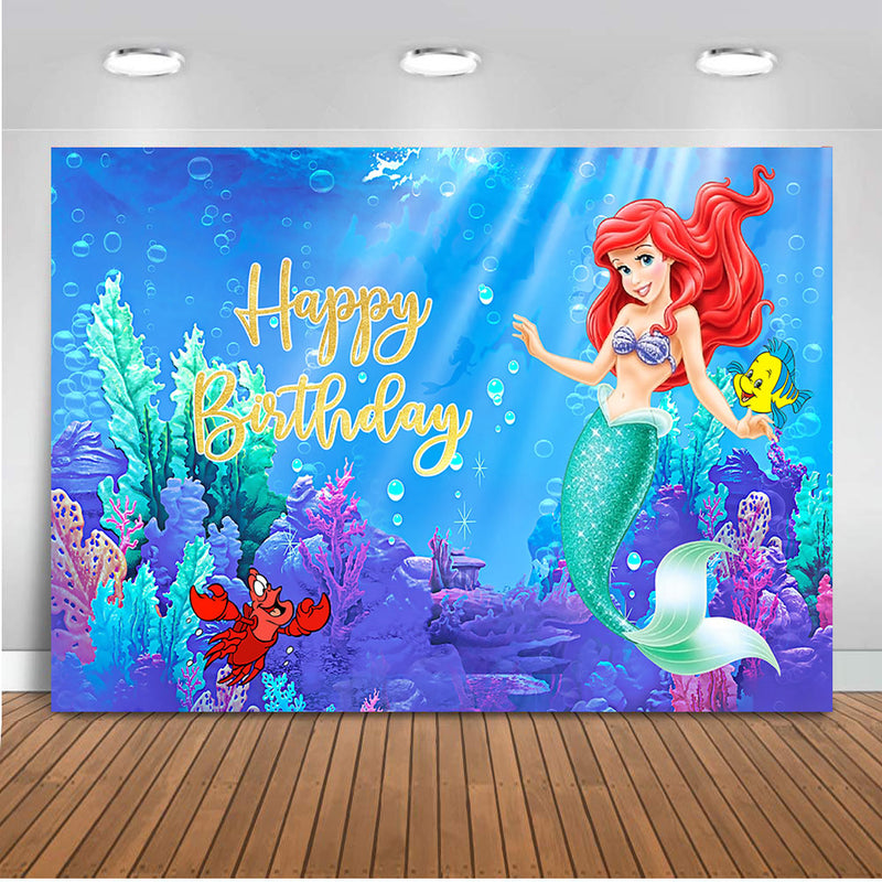 Photography backdrop Girls little mermaid customize party decoration u –  dreamybackdrop