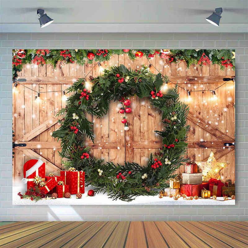 Rutic Wood Christmas Tree Backdrop for Photography Children Kids Portr ...