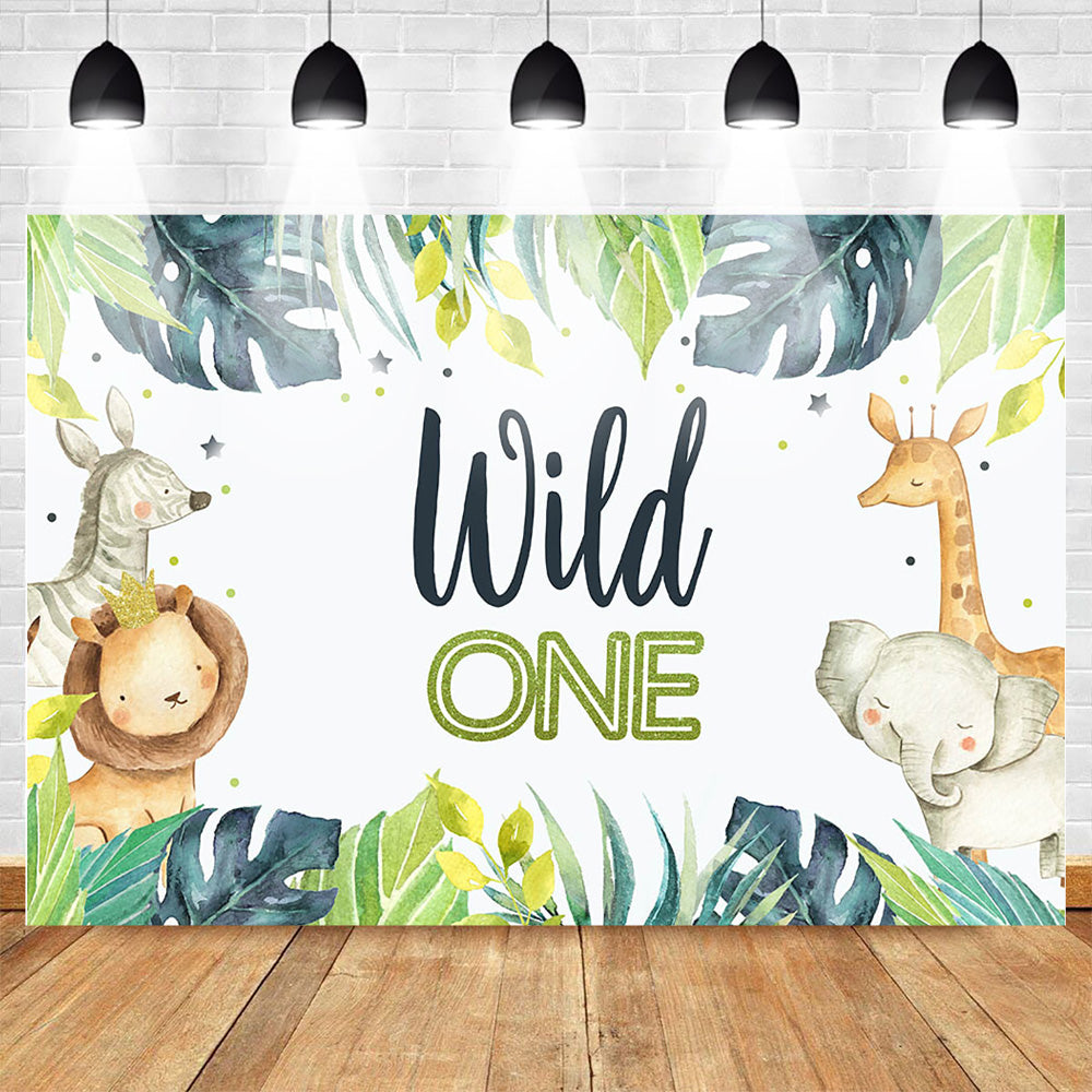 Safari Wild One Photography Backdrop Wildland Jungle Animals Birthday – dreamybackdrop