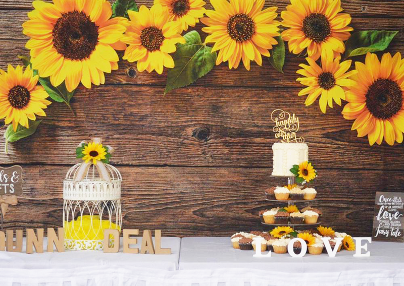 sunflower baby shower backdrop