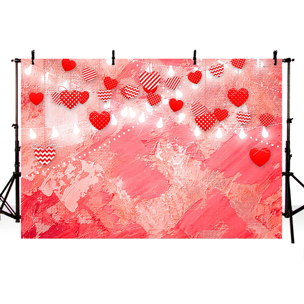 Valentine's backdrop for photography Red Heart Background for photo st ...