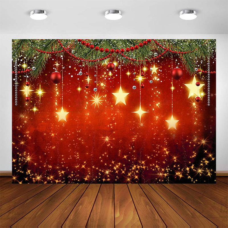 Winter New Year Christmas Backdrop Family Party Birthday Glitter Red M ...