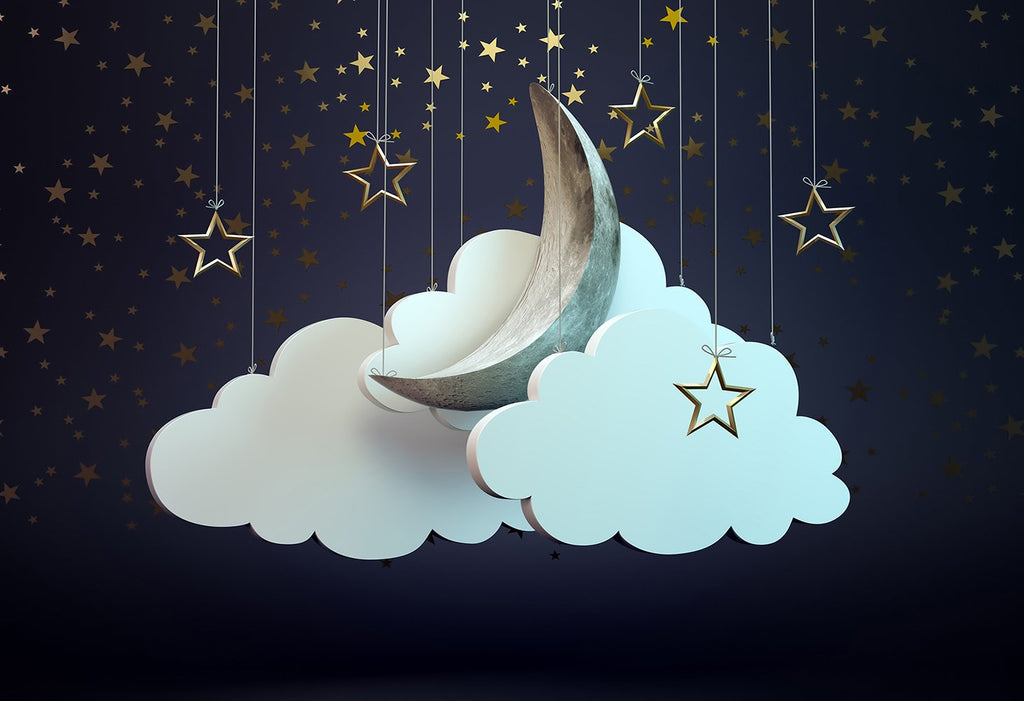 Twinkle Twinkle Little Star Photography Backdrops Stars Moon Clouds Ba –  dreamybackdrop