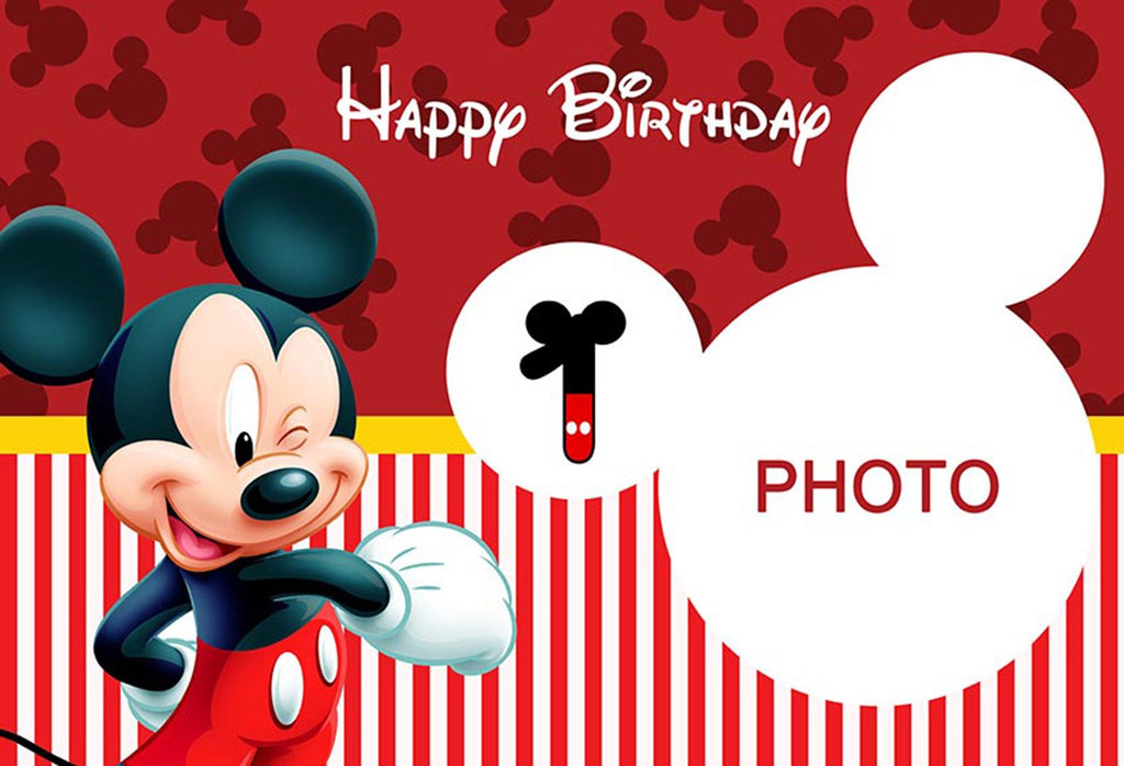 Customize Name Birthday Picture Child Photography Background Minnie Mi –  dreamybackdrop