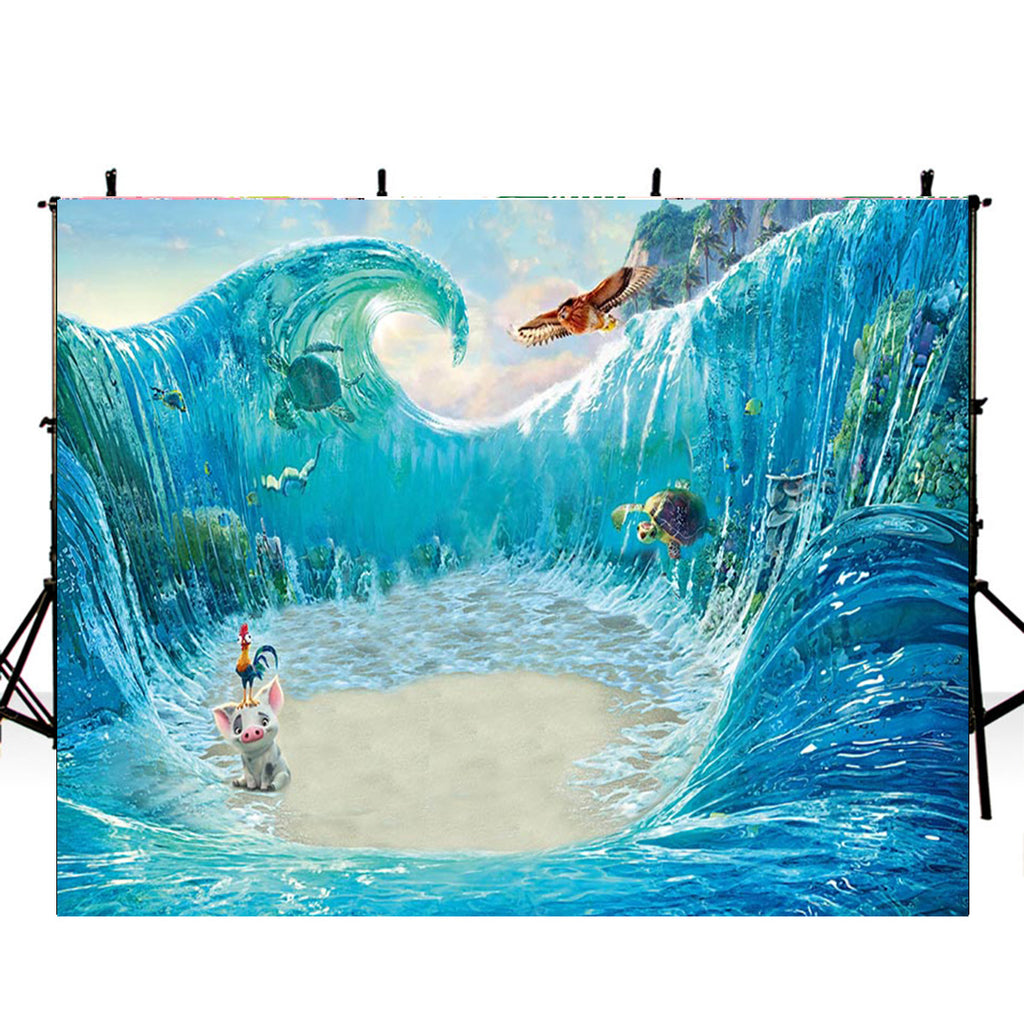 vaiana moana backdrop for pictures summer ocean photography backdrops luau photo props tropical