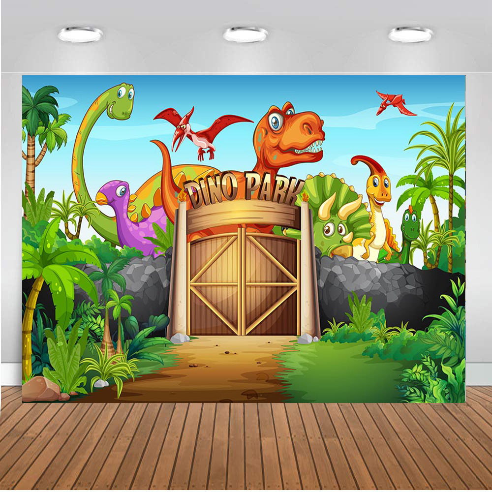 Animals Zoo Photo Background Dinosaur Jurassic Park Party Decoration K –  dreamybackdrop