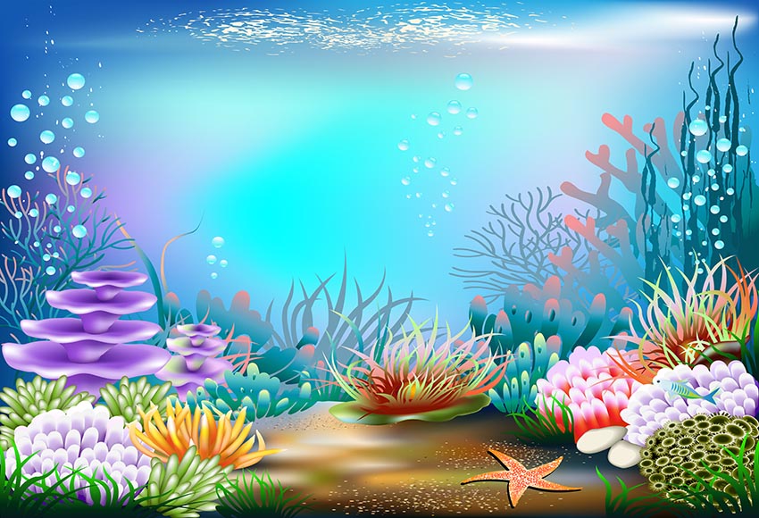 Ariel Mermaid photography Background Underwater Theme Little Mermaid B –  dreamybackdrop