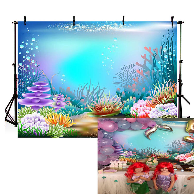 Ariel Mermaid photography Background Underwater Theme Little Mermaid B –  dreamybackdrop