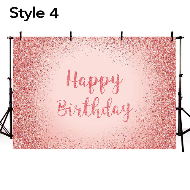 Personalized glitter pink black silver champagne birthday party decora ...
