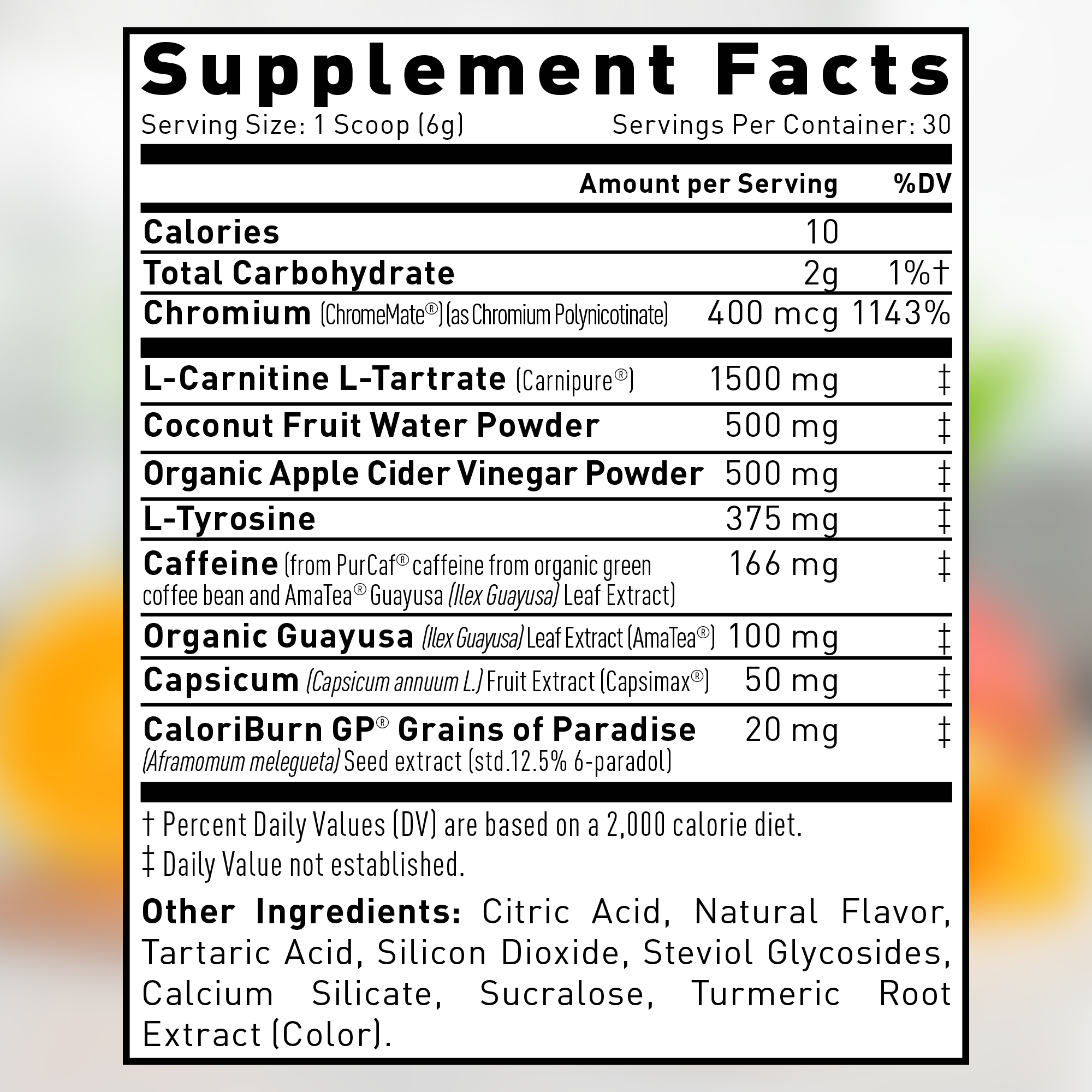 SUPPLEMENT FACTS & INGREDIENTS