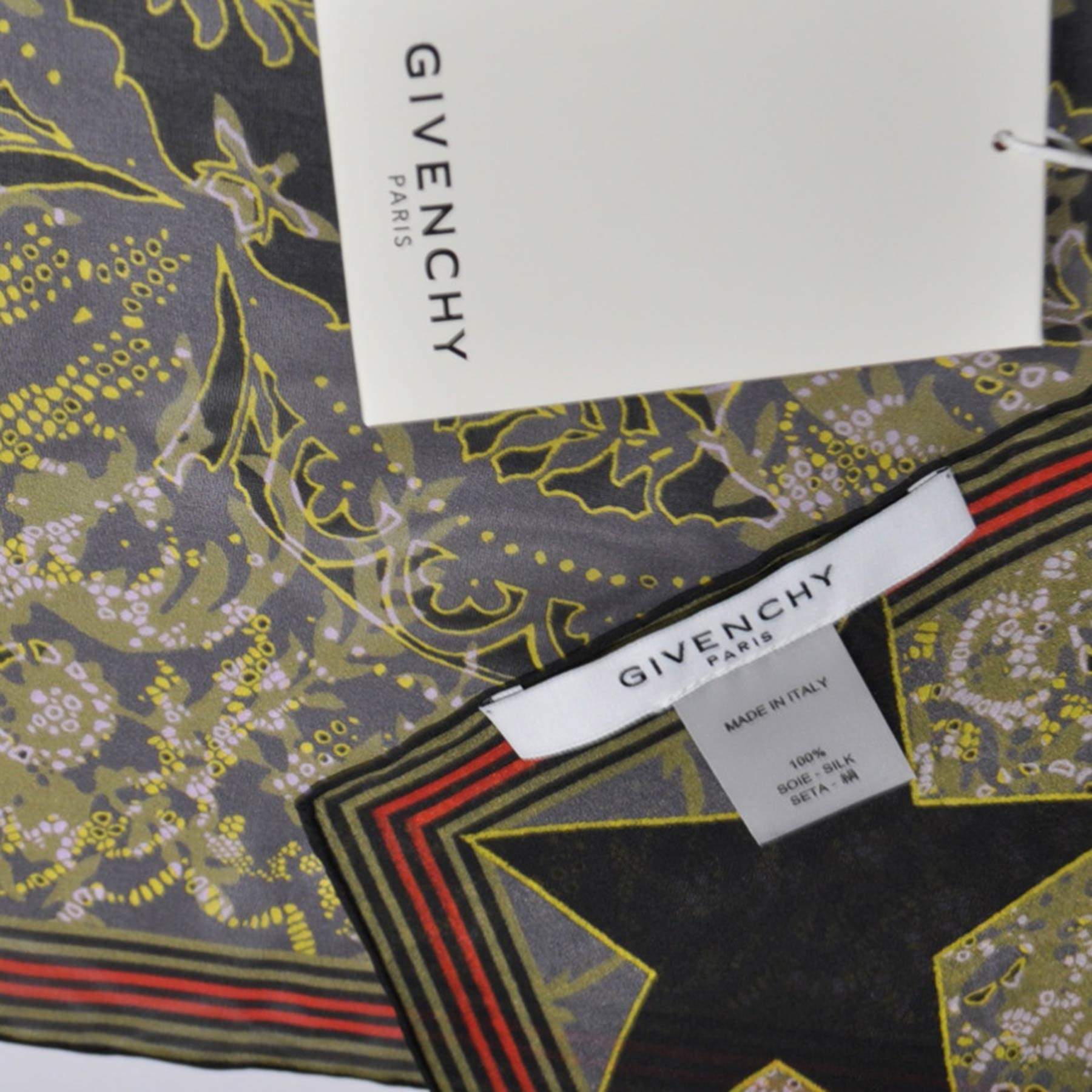 Givenchy Scarf Black Green Design Chiffon Silk Scarf - FINAL SALE - Como  Milano