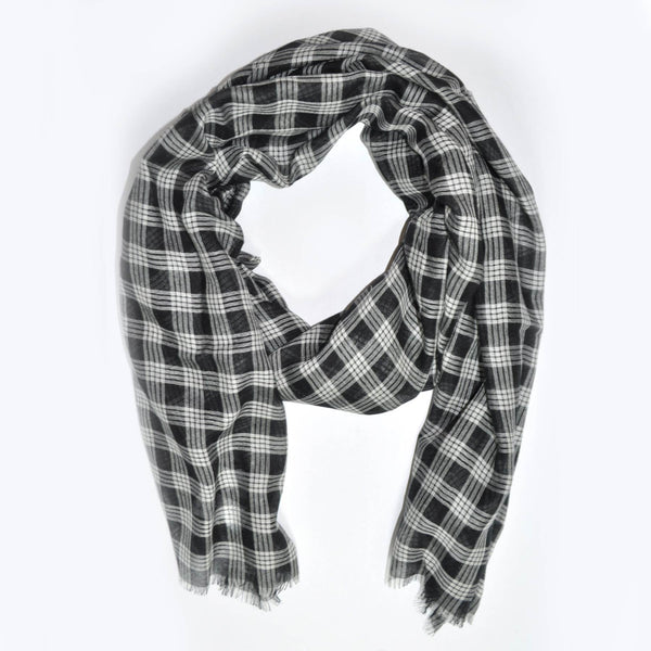 black white check scarf