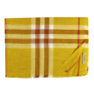 Burberry Scarf Giant Check Gauze Mustard - Wool Silk Shawl SALE - Como  Milano