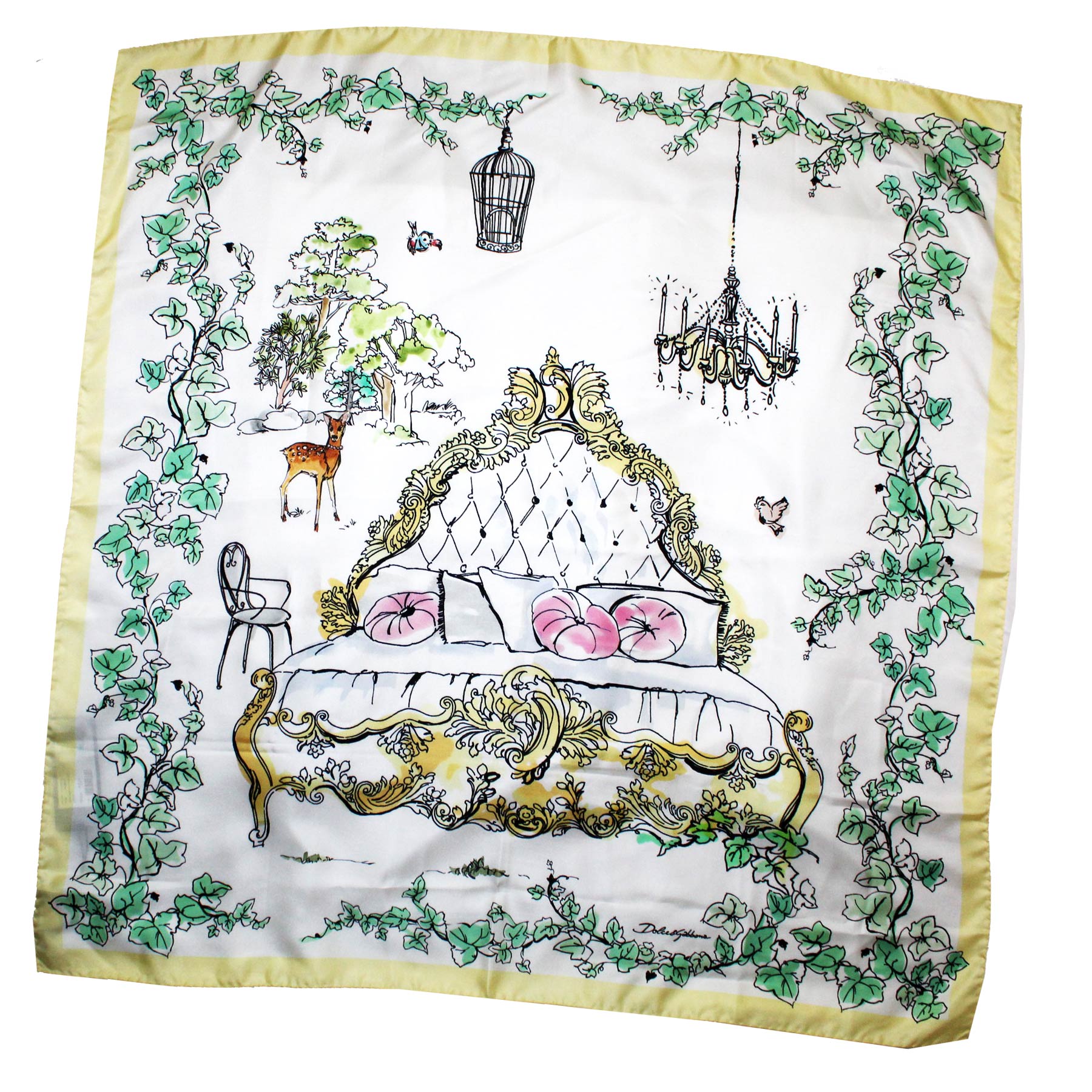 Dolce \u0026 Gabbana Scarf White Yellow 