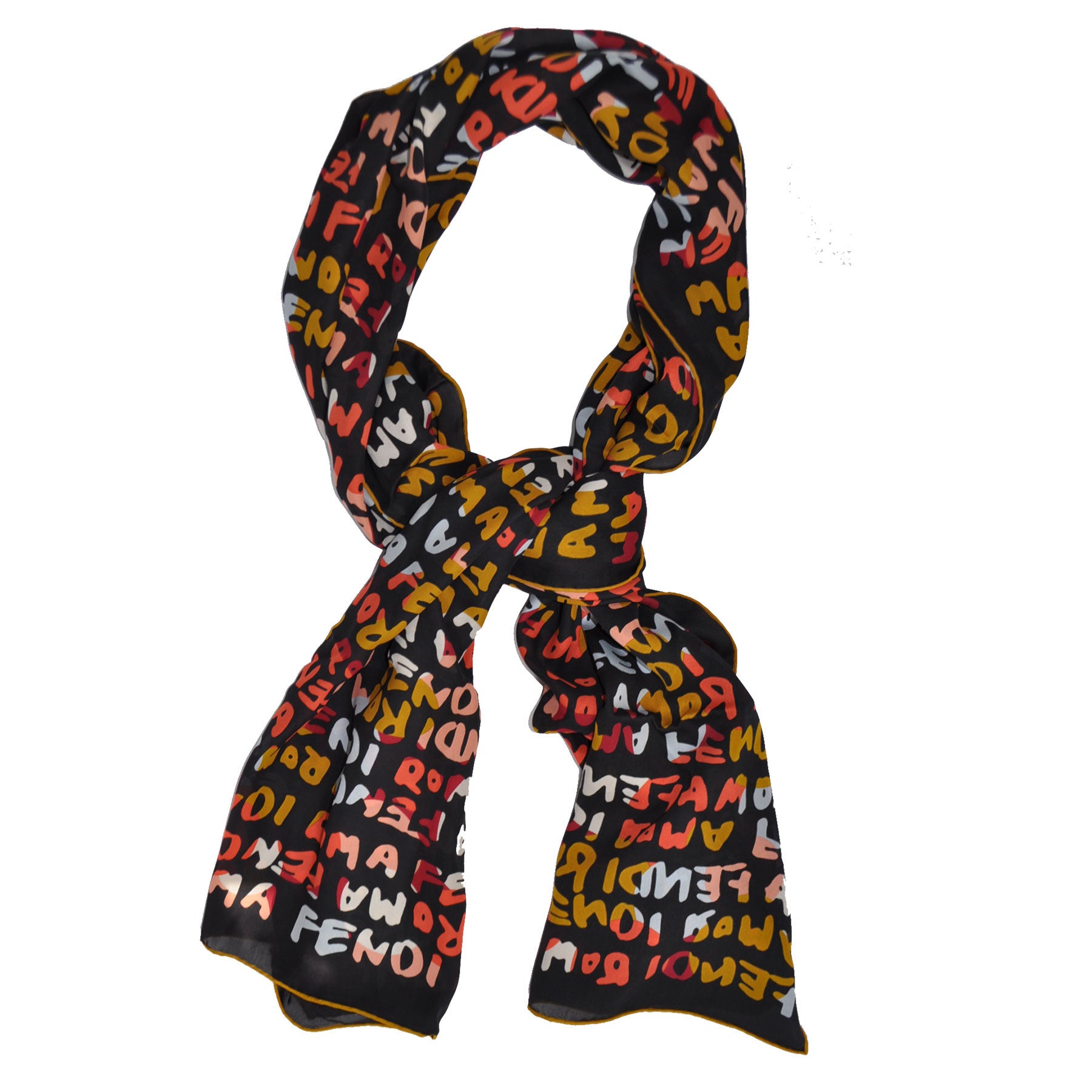 fendi logo print scarf