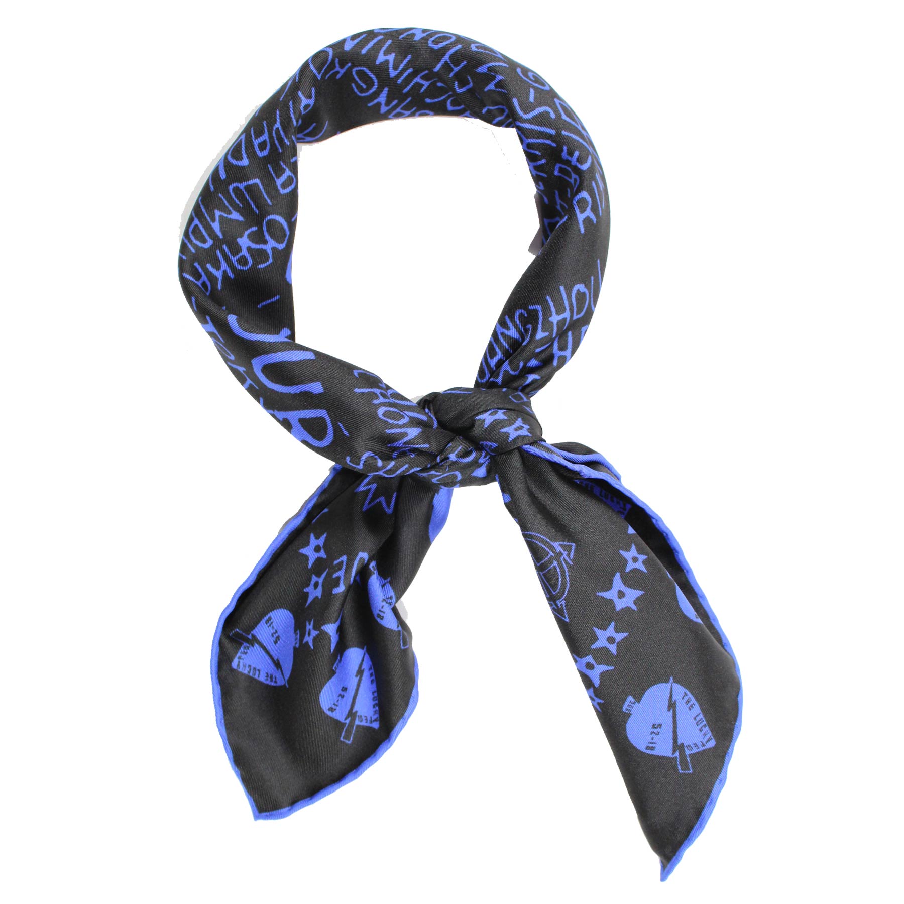 blue and black scarf