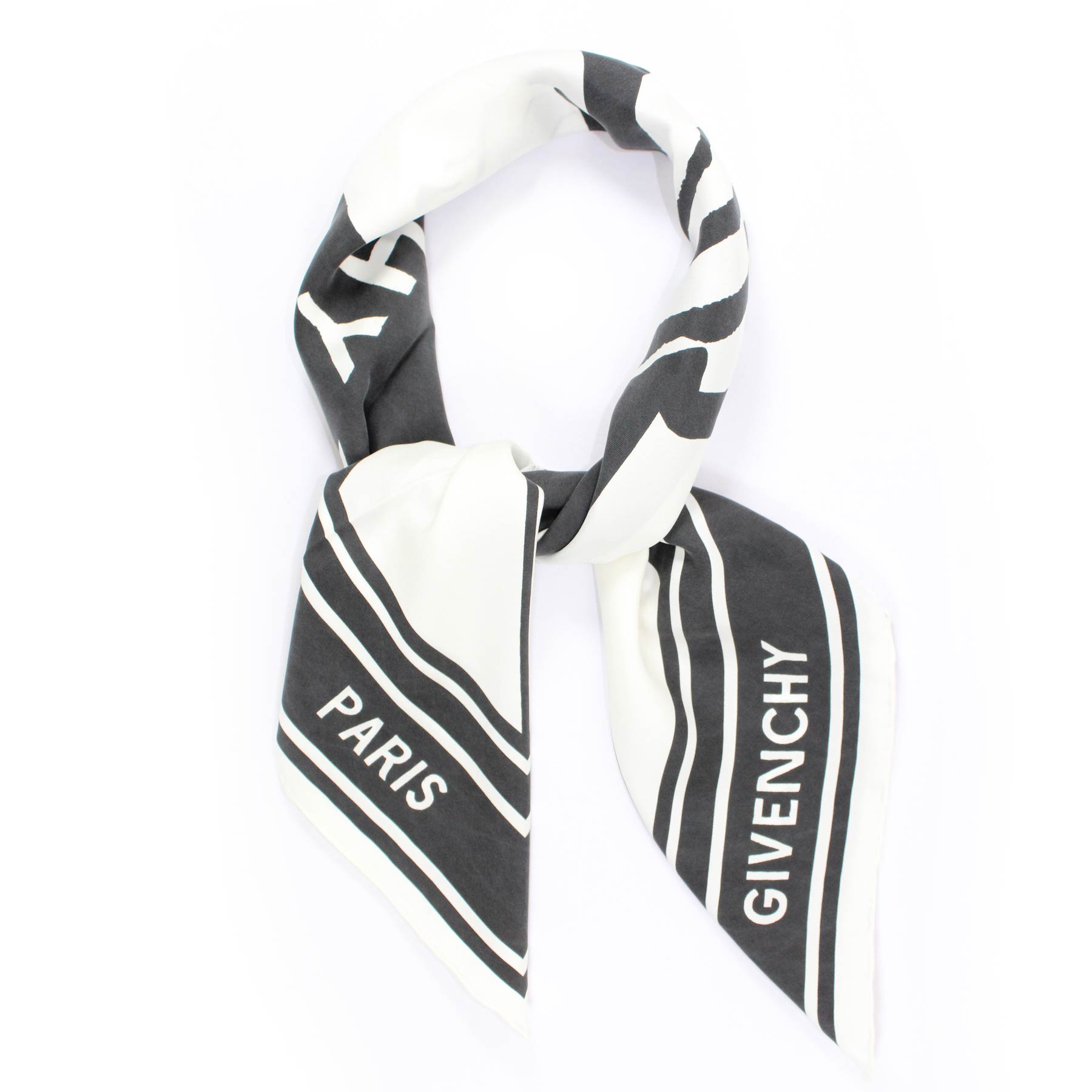 black and white long scarf