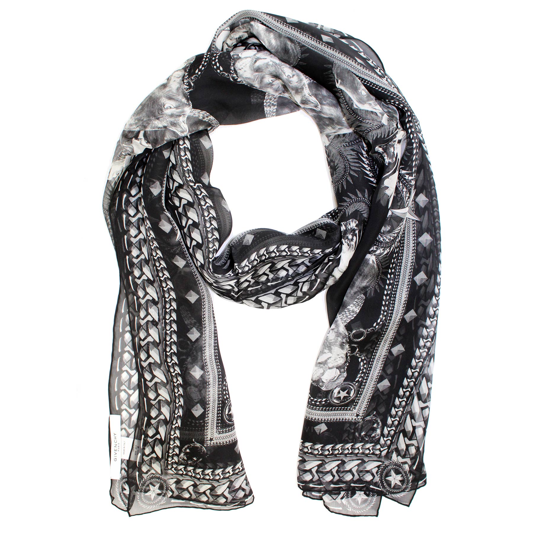 black and gray scarf