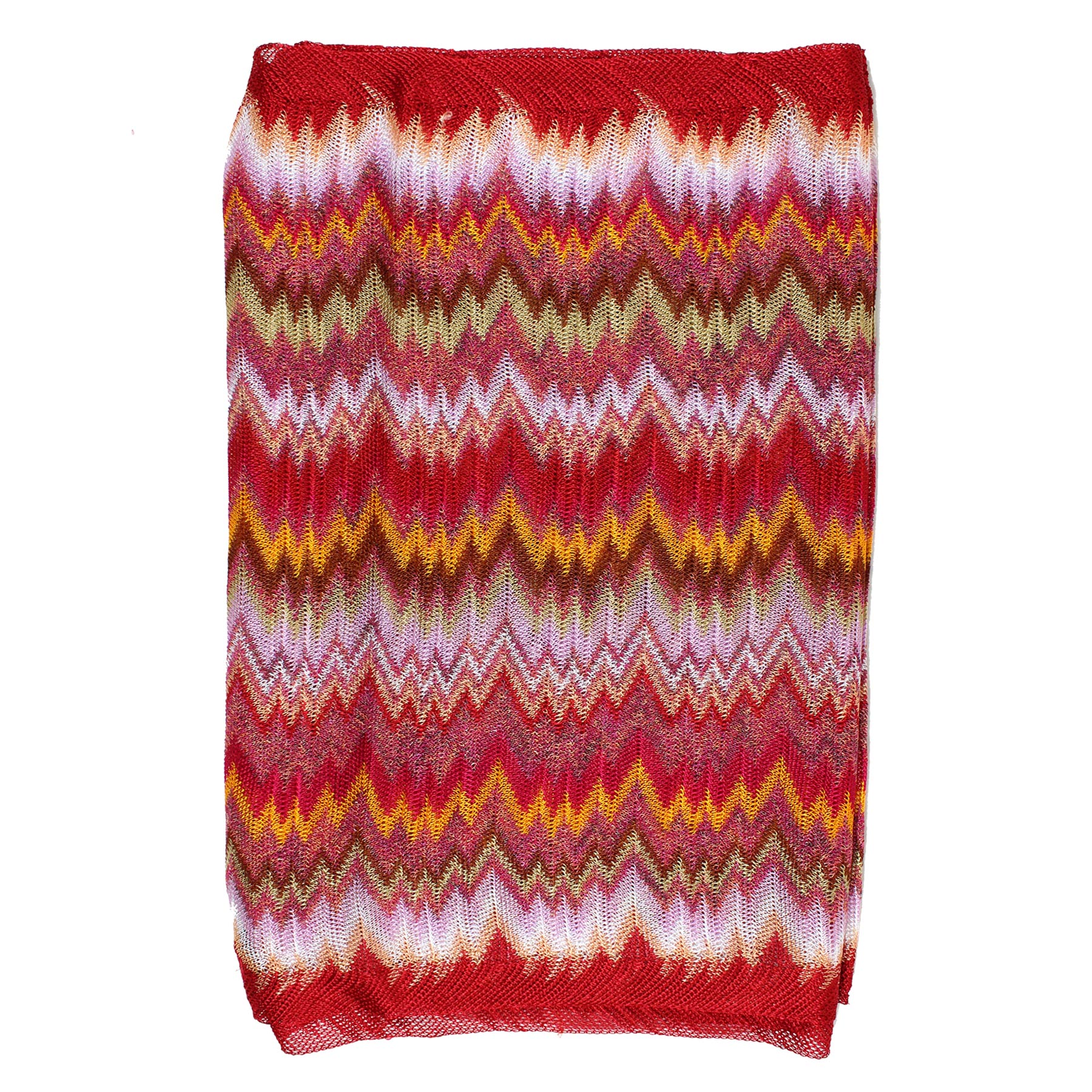 Missoni Scarf Pink Orange Zigzag Chevron Women Designer Shawl Como Milano