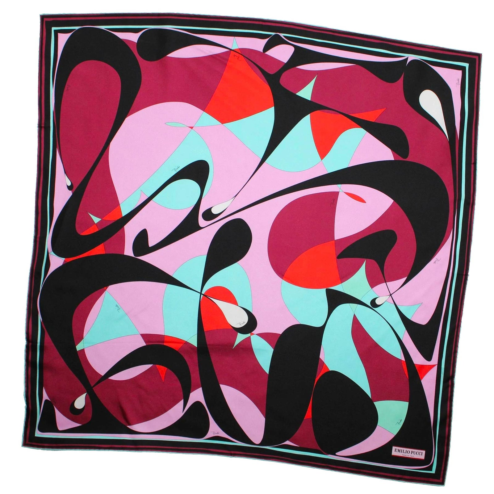 Emilio Pucci Wool Silk Scarf Olive Design - Square Foulard in 2023