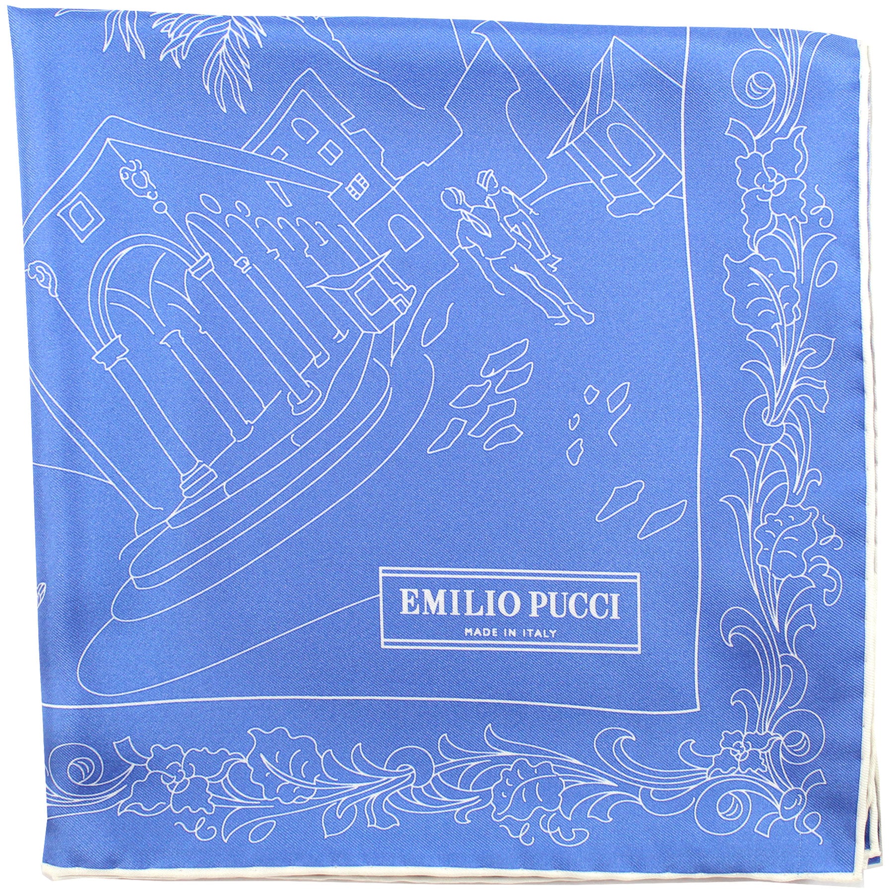 Navy Blue Box Silk Scarf – Curato