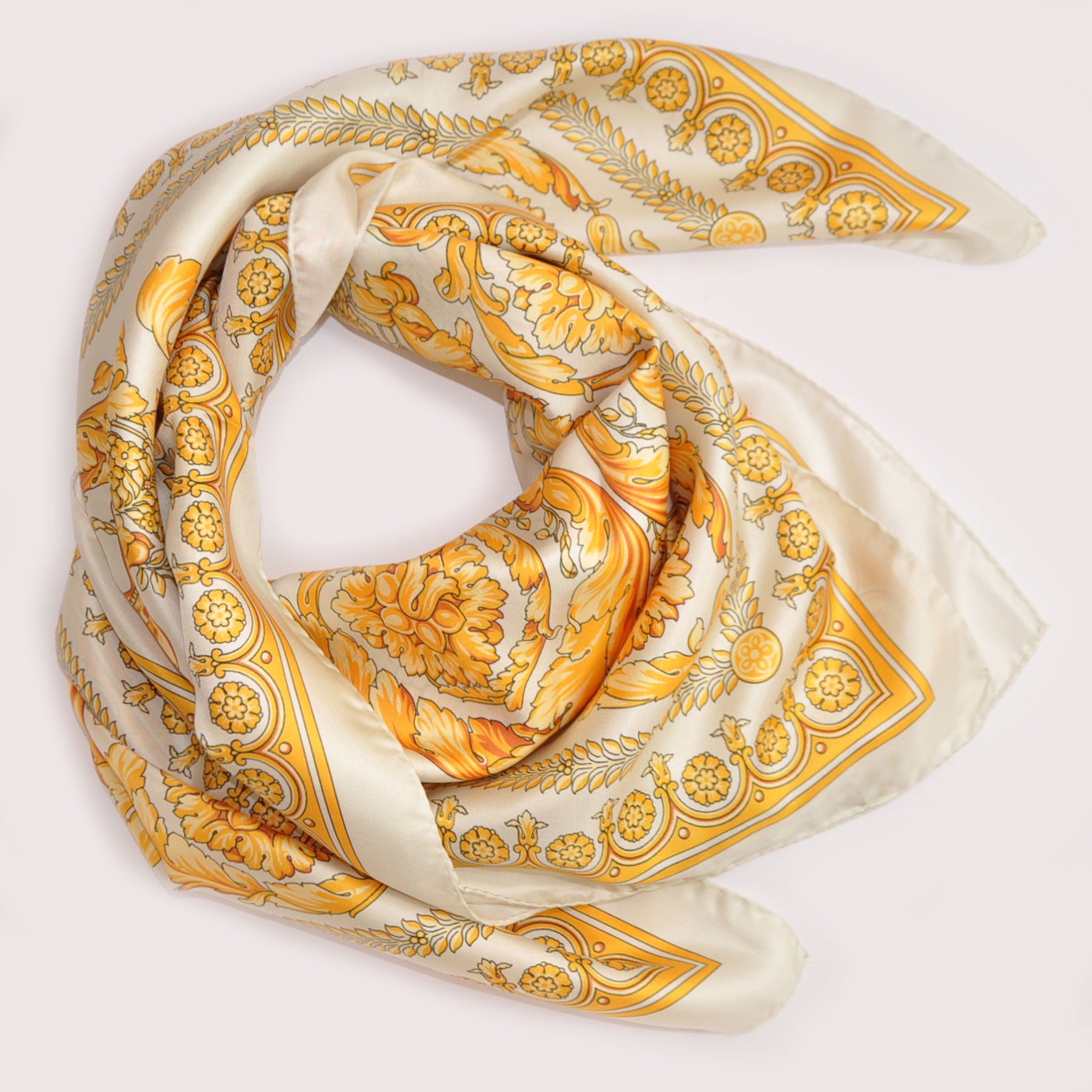 silk scarf gold