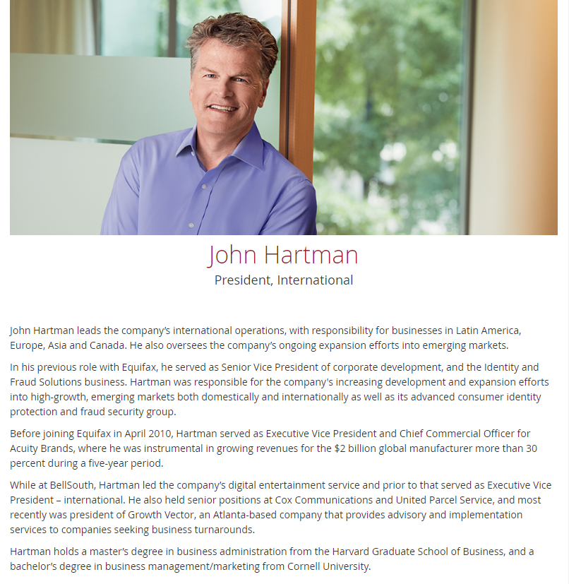 Executive Bio Sample - John Hartman