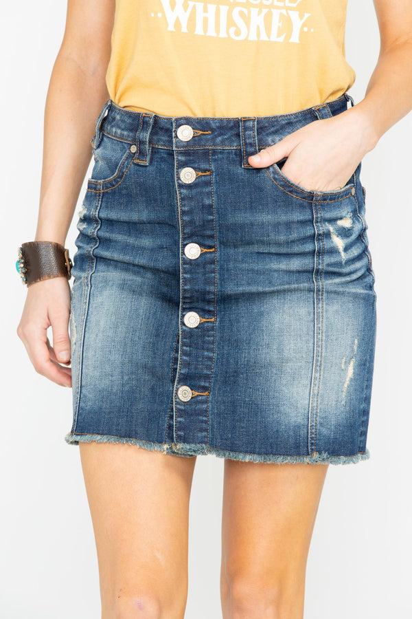 Rock Roll Cowgirl Women S Lowrise Denim Skirt Wonderwest By