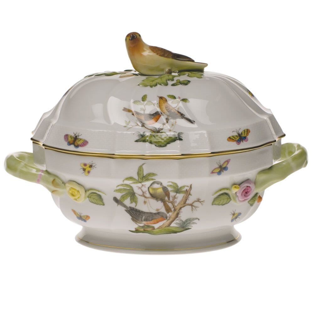 Herend Rothschild Bird Tureen With Bird - 2 Qt.