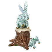 Herend Down The Rabbit Hole Figurines Herend Green 