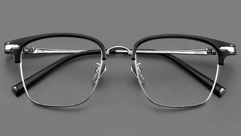 Browline Eyeglasses Combination Vintage Style Eyeglasses