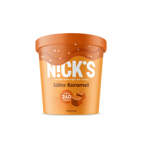 vegan, dairy free, organic, packaged, pint of salted caramel ice cream 