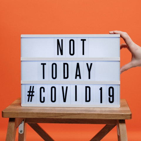 not today covid-19 message board with orange background