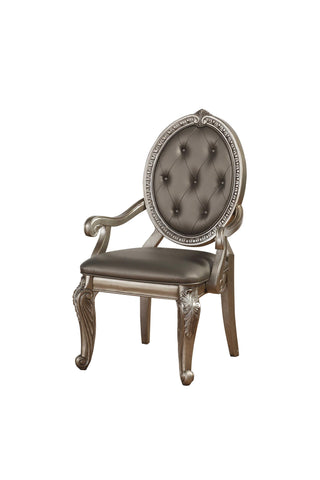 古董香檳 PU 皮革家具座椅扶手椅