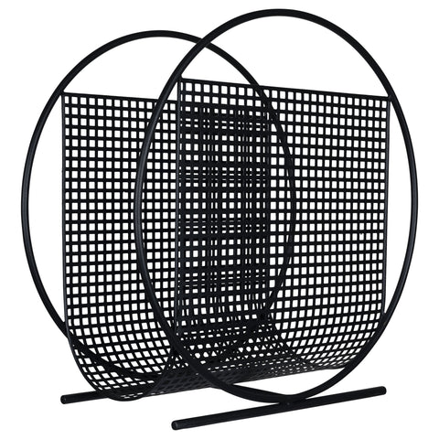 Black Geometric Grid Sleek and Sophisticated Magazine Decorative Holder