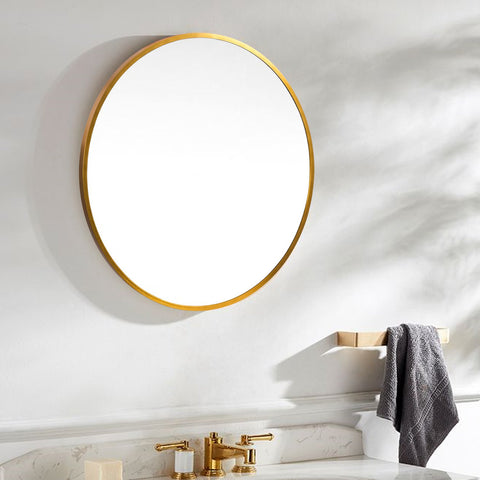 Minimal Gold Round Hanging Mirror