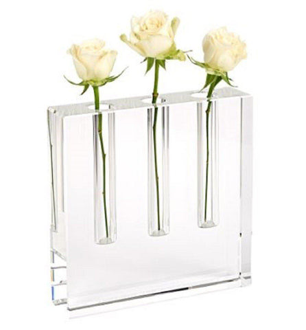 Clear Modern Square Block Optical Crystal Vase