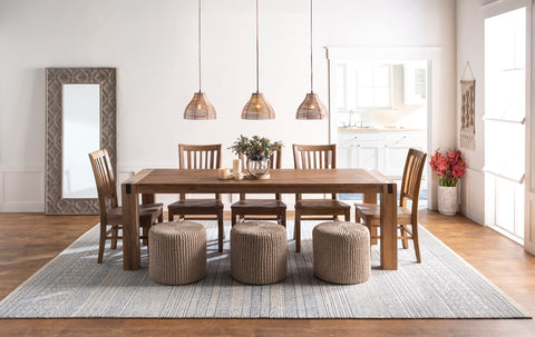 How To Pick An Area Rug Size For Your Dining Room The Rug Truck