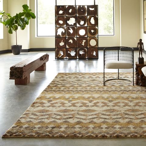 neutral rug in modern zen living room