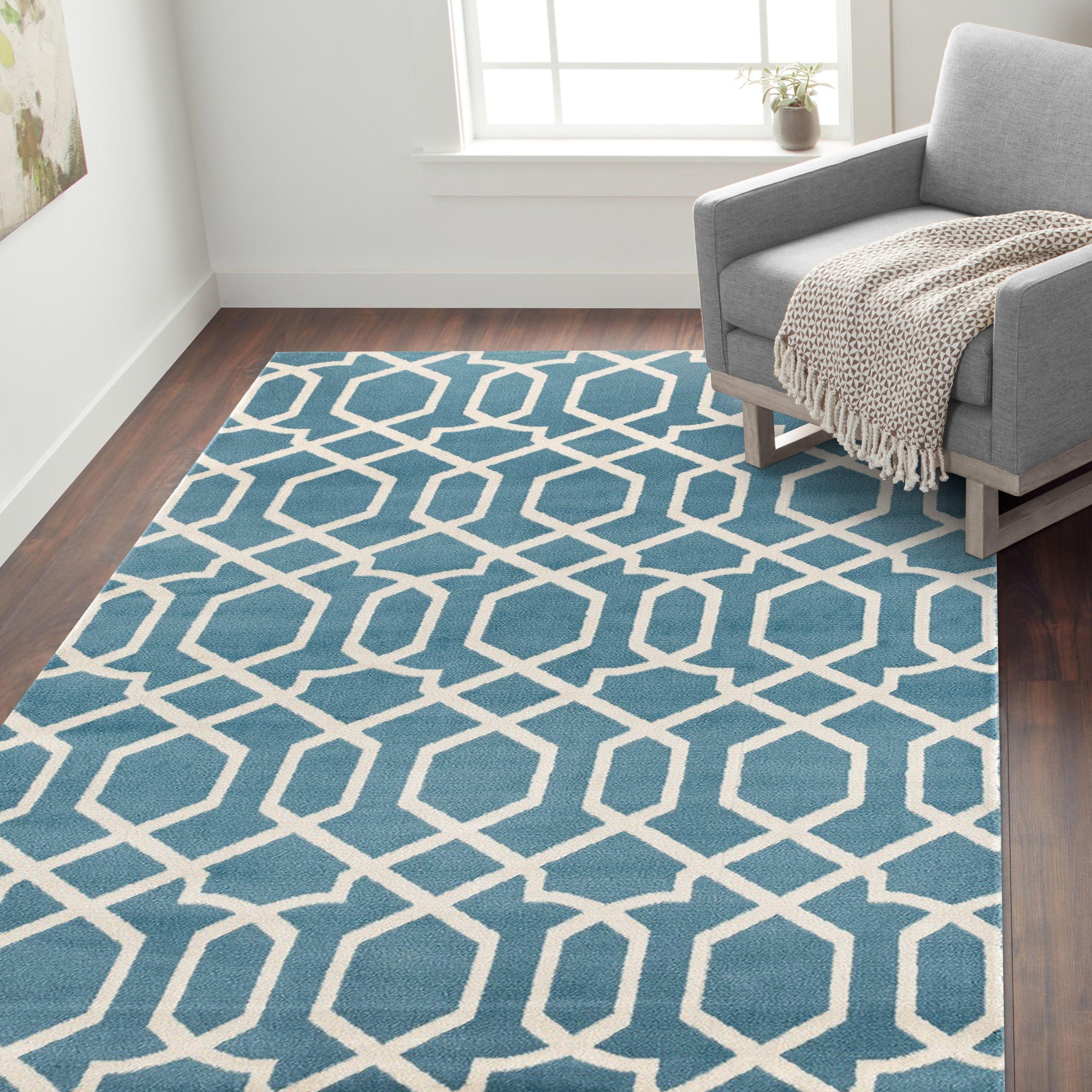 Toscana Indoor/Outdoor Area Rugs, Emporia Light Blue