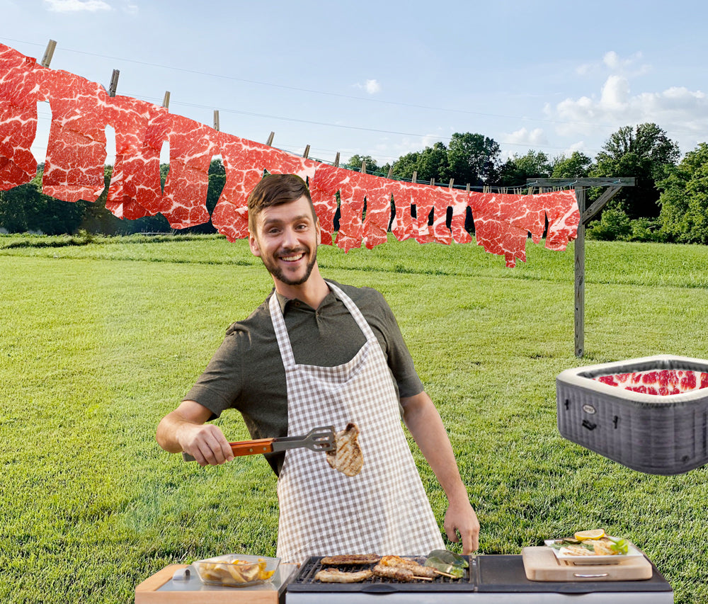 backyard meat shower prep