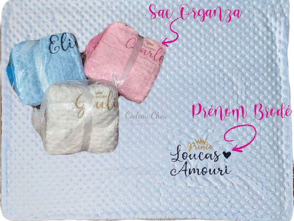 Couvertures de bébé brodé avec des noms