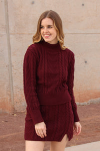 Maroon Organic Cotton Seldom Knit Sweater
