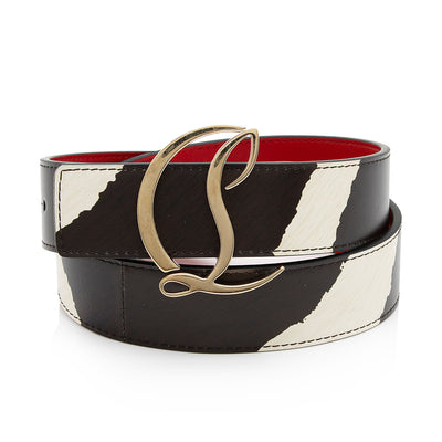 CL Patent Snake-Embossed Leather Belt