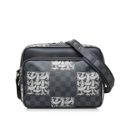 Shop Louis Vuitton DAMIER GRAPHITE Monogram Leather Small Shoulder Bag Logo  by Mau.loa