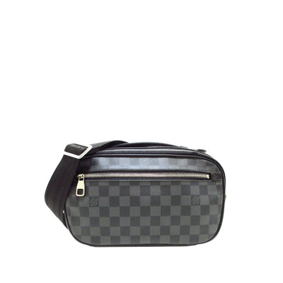 Authentic Louis Vuitton Steamer Bag N23357 Damier Graphite - Large