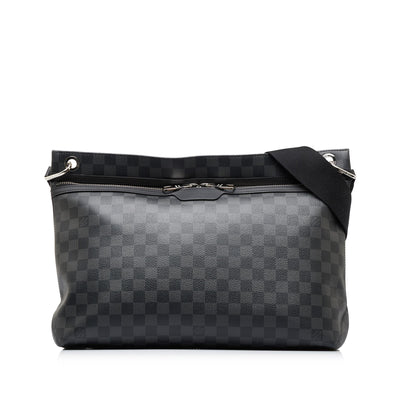 Shop Louis Vuitton DAMIER GRAPHITE Monogram Leather Small Shoulder Bag Logo  by Mau.loa